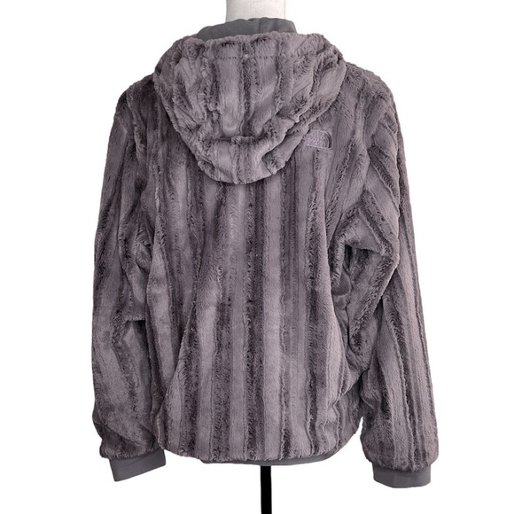 The North Face Extra Fuzzy Quarter Snap Pullover Gray Hooded Jacket - Picture 2 of 15